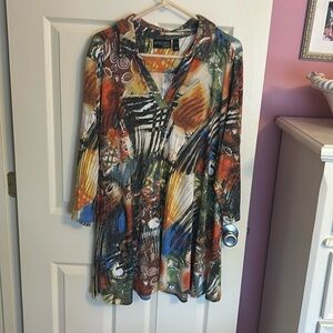size XL long sleeve tunic.  Attidudes by Renee. Colorful print!